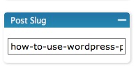 Wordpress Post Slug